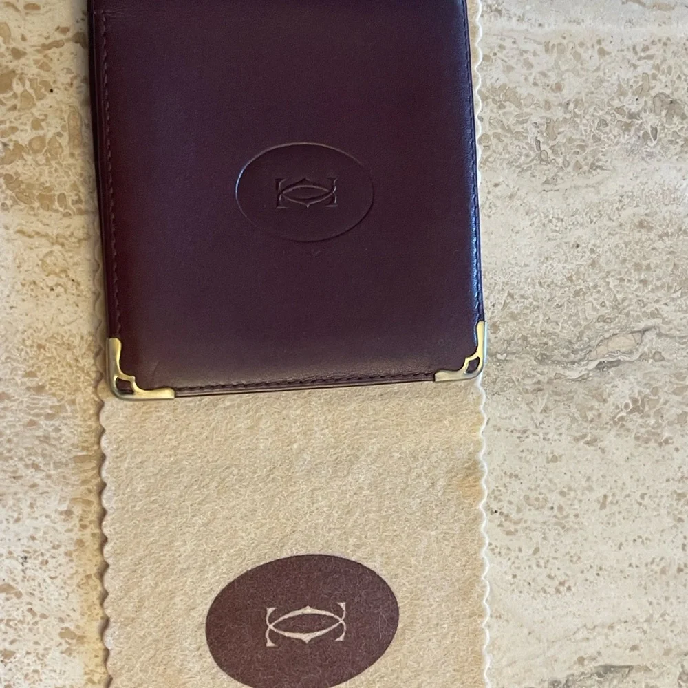 Cartier VINTAGE must de Cartier Paris Leather Business Credit Card Photo Holder - Picture 3 of 14